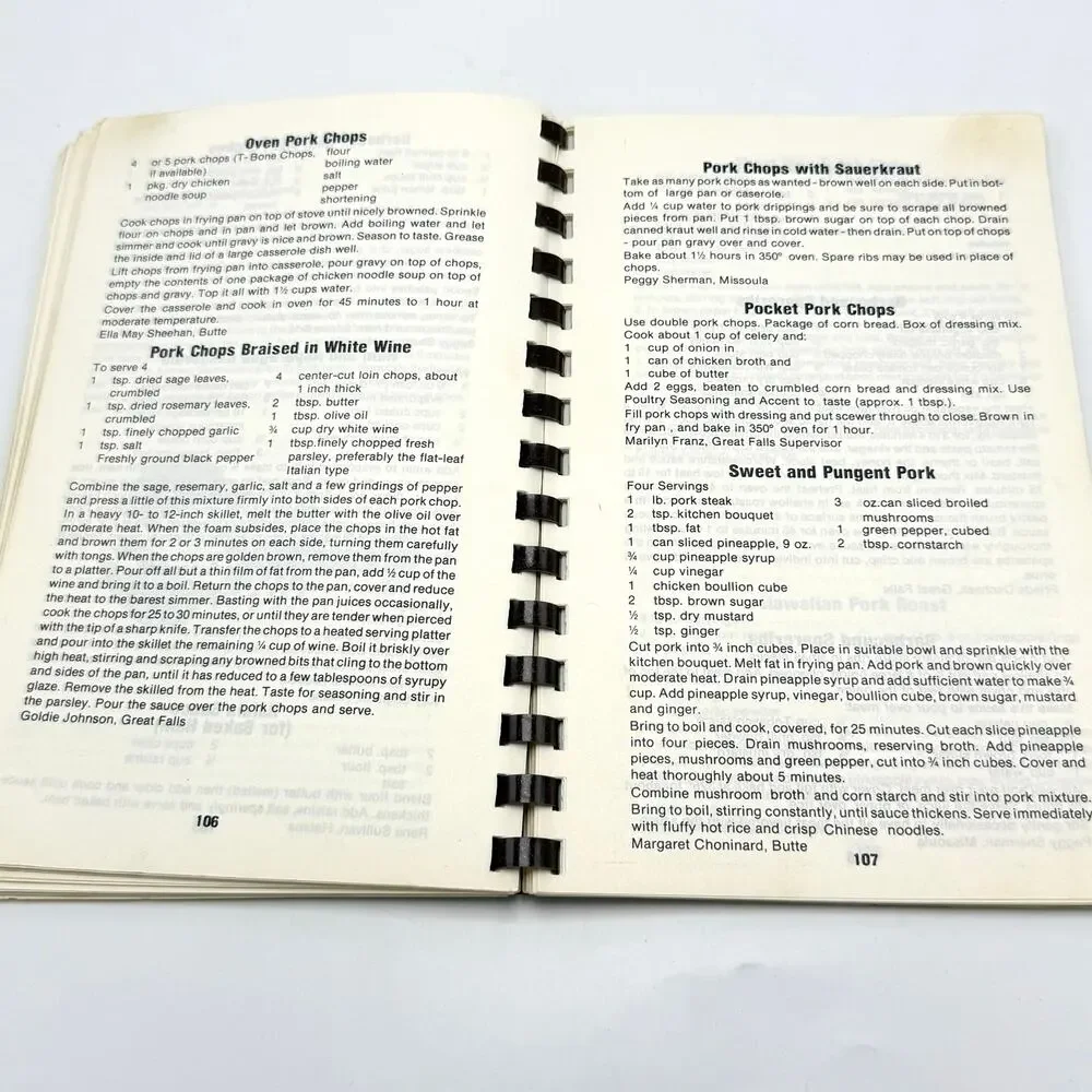 Foster Grandparents of Montana Vintage Cookbook Granny’s Various Viddles Recipes